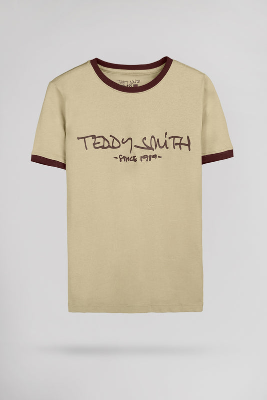 Achat T-shirt col rond TICLASS MC BEIGE