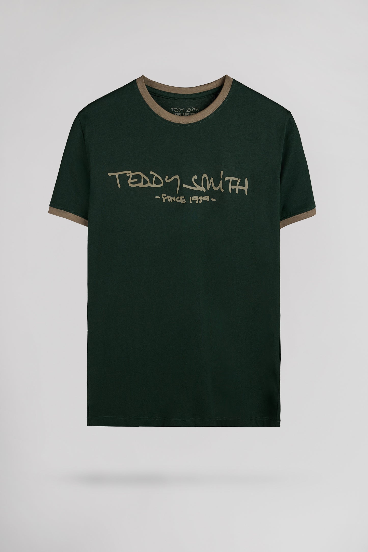 T-shirt en coton col rond TICLASS MC VERT SCARABE