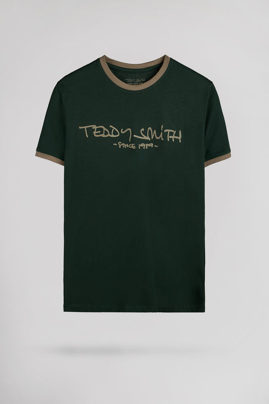 Achat T-shirt en coton col rond TICLASS MC VERT SCARABE