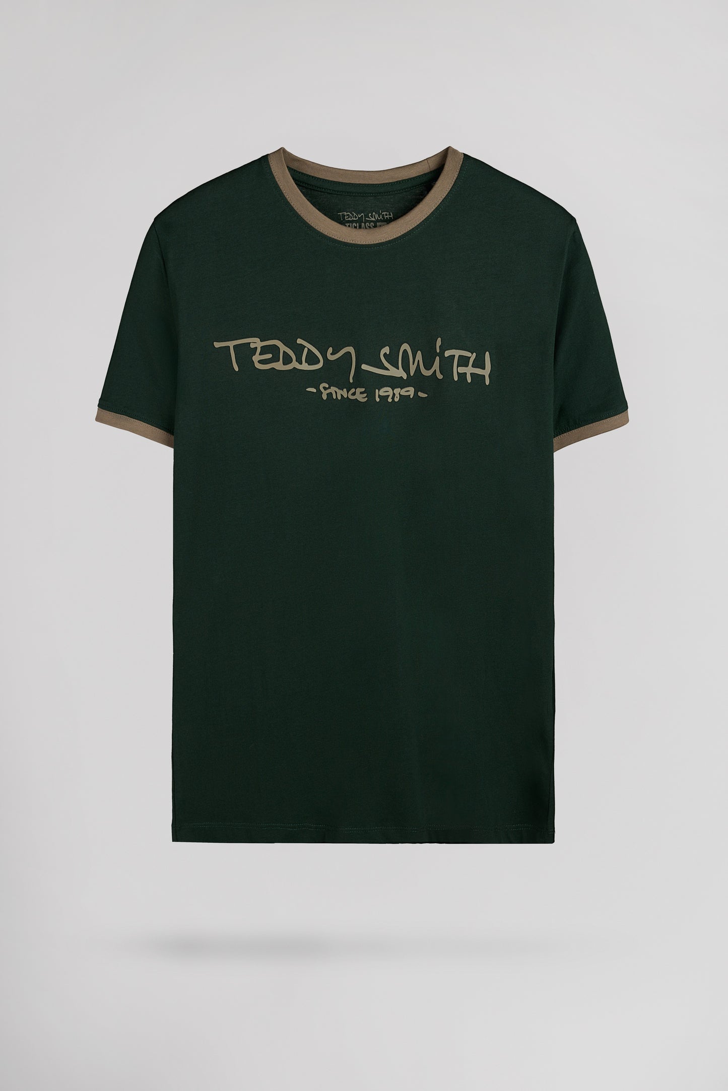 T-shirt en coton col rond TICLASS MC VERT SCARABE