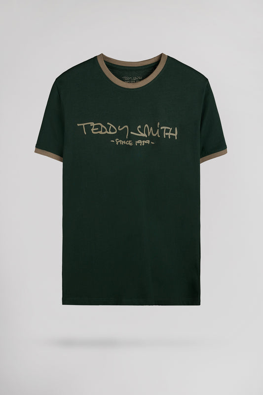 Achat T-shirt en coton col rond TICLASS MC VERT SCARABE