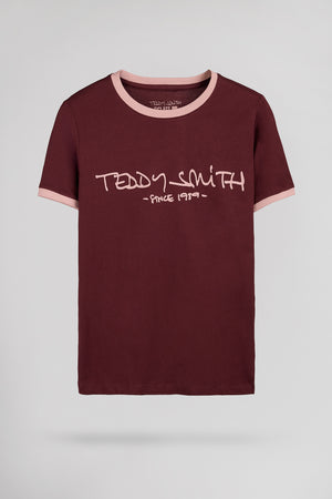 T-shirt col rond TICLASS MC BORDEAUX FONCE
