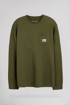 T-shirt col rond T-JAMESON ML TURBULENCE KAKI