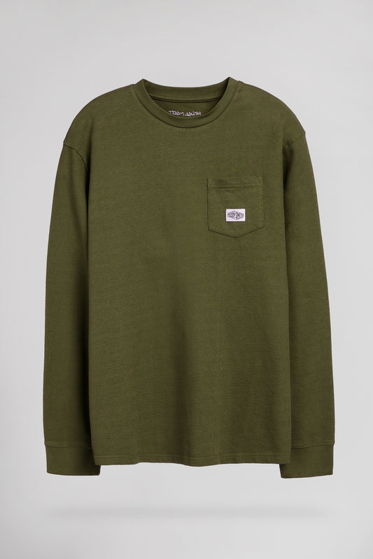 Achat T-shirt col rond T-JAMESON ML TURBULENCE KAKI