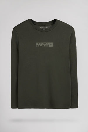 T-shirt col rond T-JOHN ML DEEP KAKI
