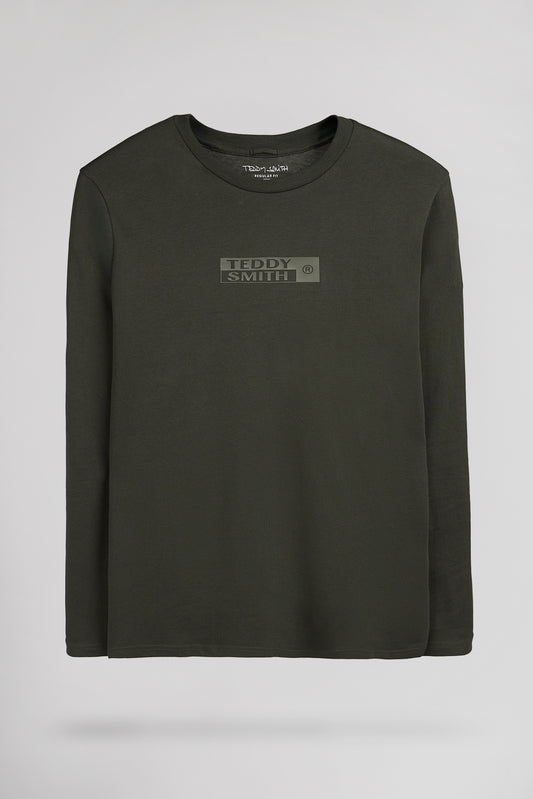 Achat T-shirt col rond T-JOHN ML DEEP KAKI