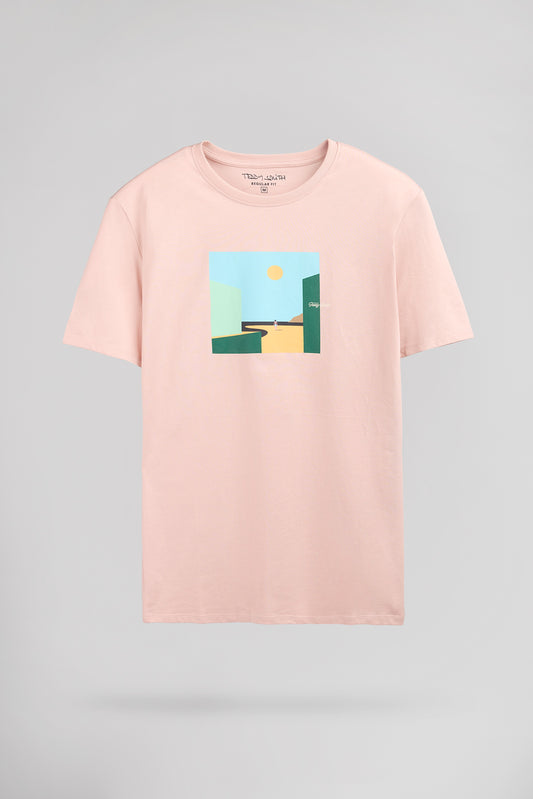 Achat T-shirt col rond T-MINIMALIST MC ROSE PASTEL