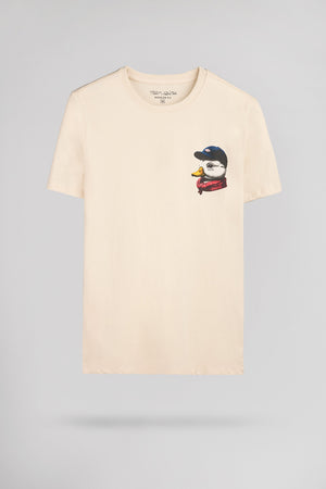 T-shirt col rond T-DUCK MC CREAM