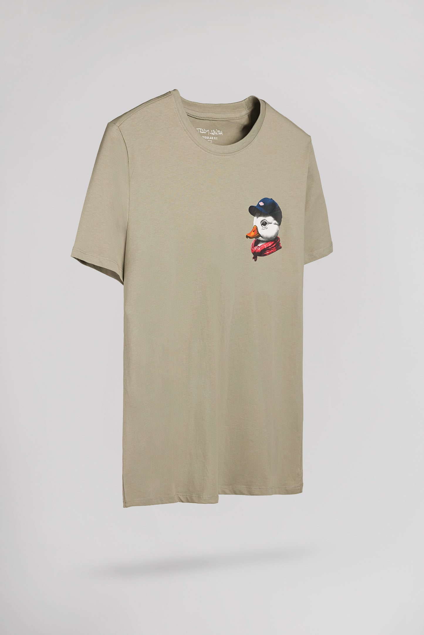 T-shirt col rond T-DUCK MC BLEACH KAKI