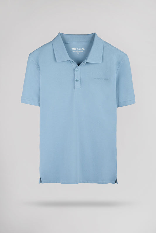 Achat Polo piqué P-ALBAN MC BLEU GRIS