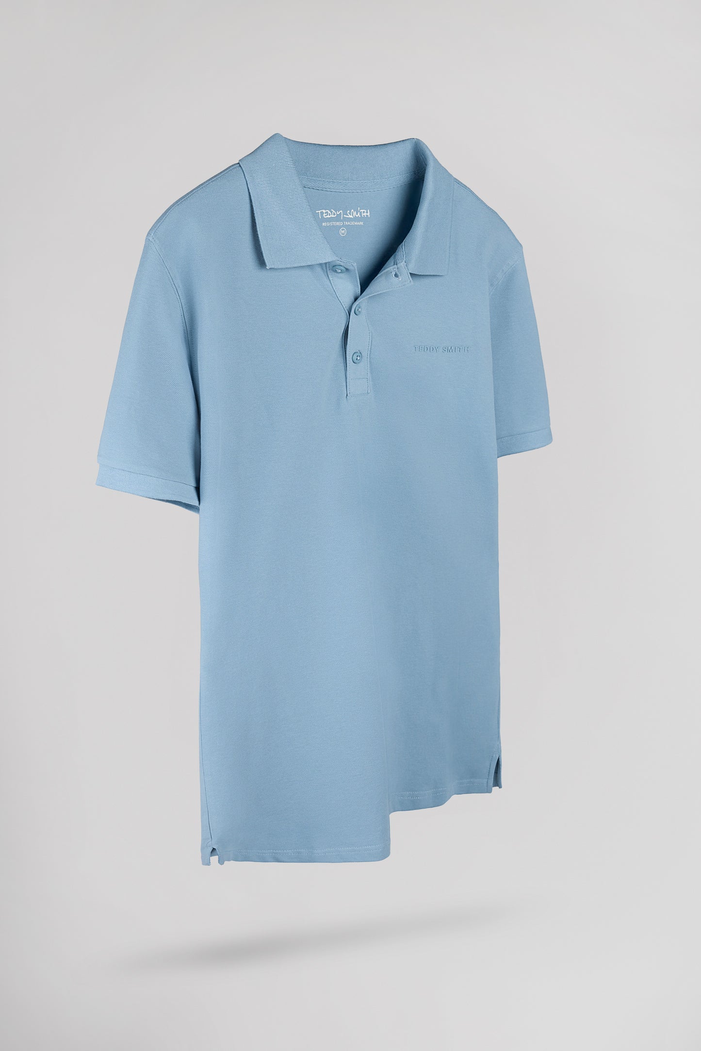 Polo piqué P-ALBAN MC BLEU GRIS