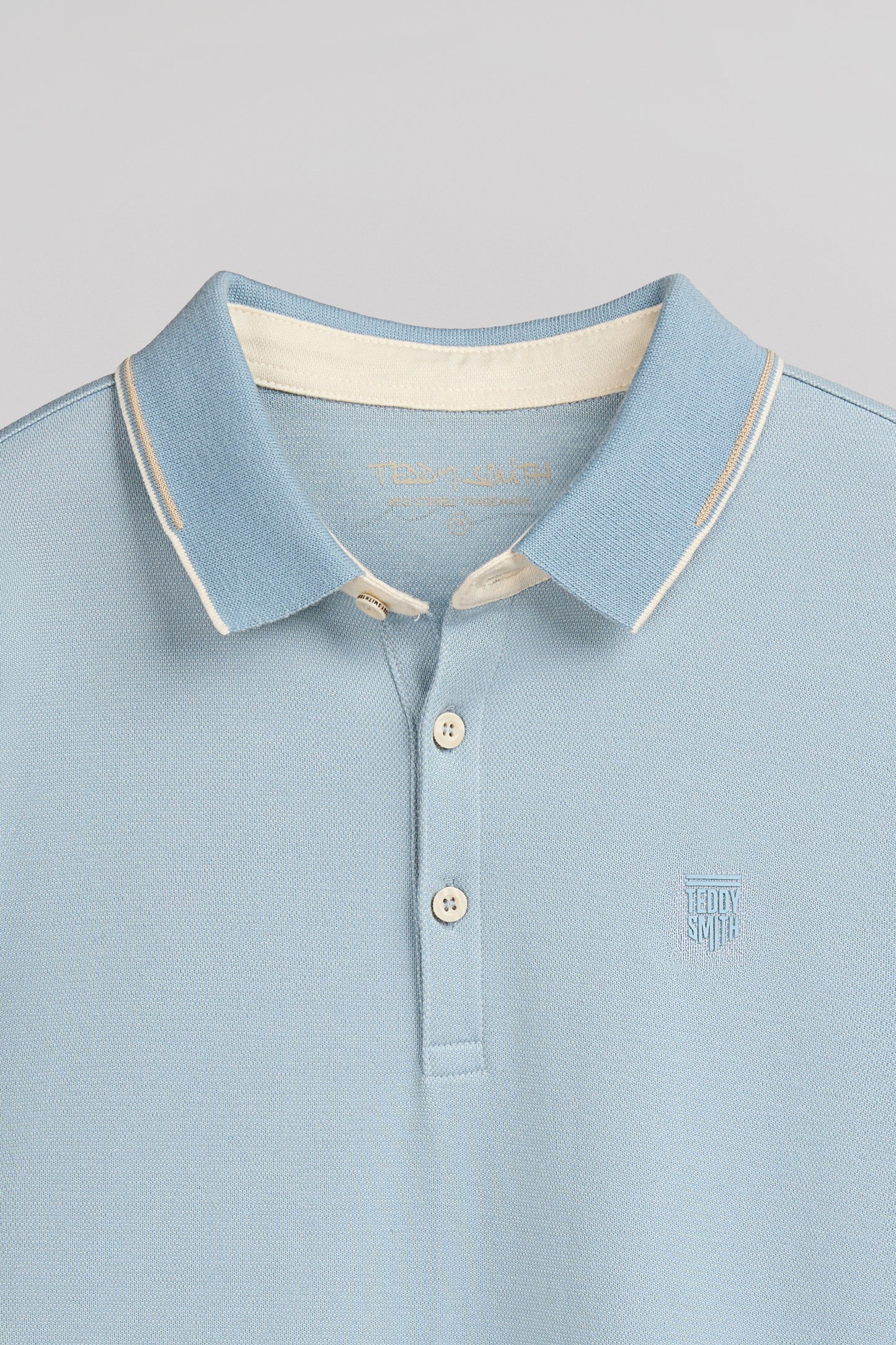 Polo piqué P-OXFORD MC BLEU GRIS