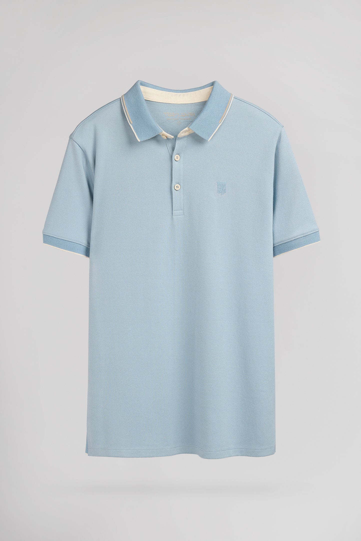 Polo piqué P-OXFORD MC BLEU GRIS