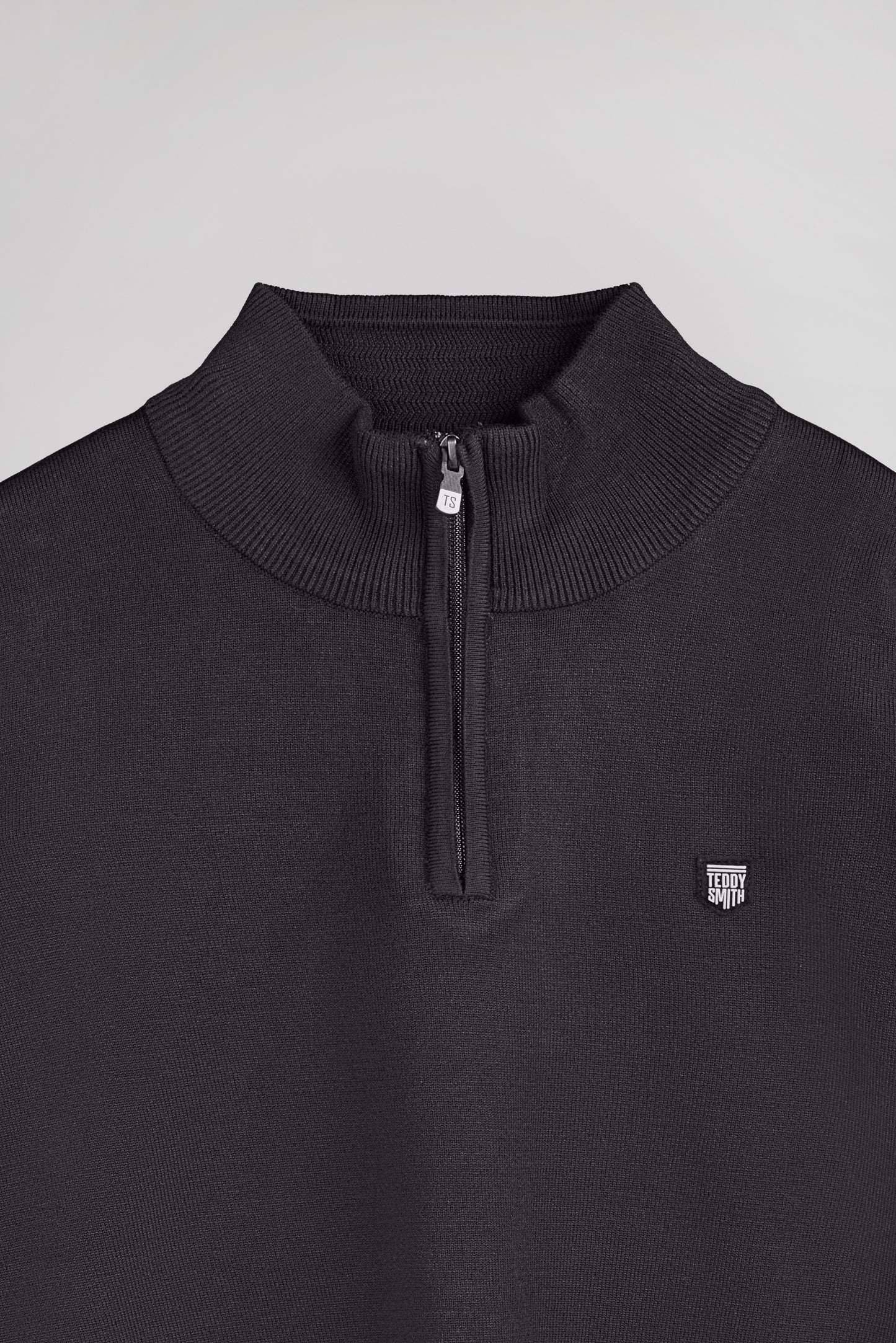 Pull col montant zippé P-MARTY 2 MELANGE BLACK