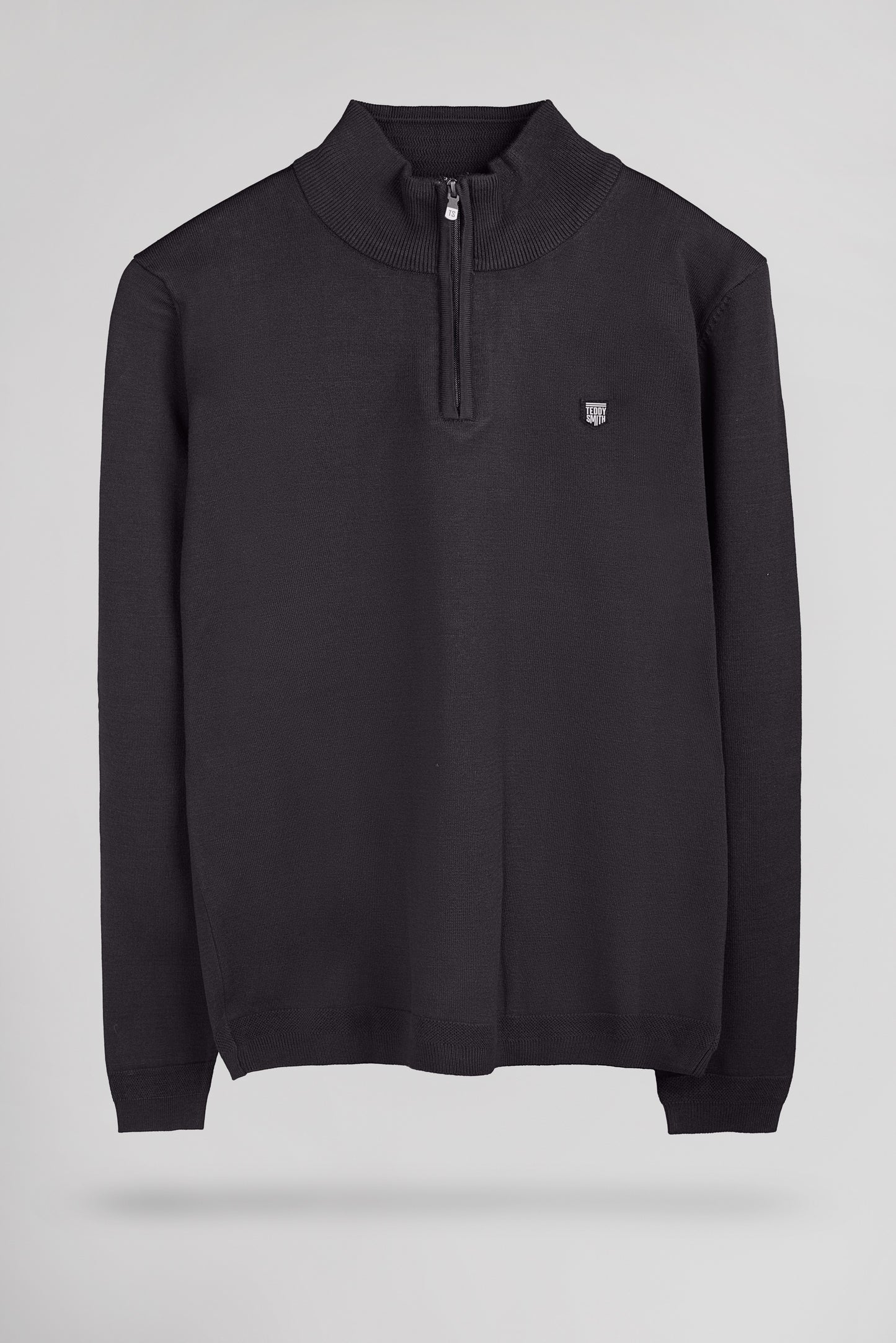 Pull col montant zippé P-MARTY 2 MELANGE BLACK