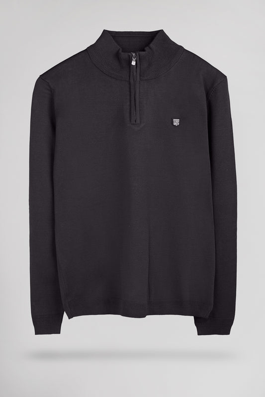 Achat Pull col montant zippé P-MARTY 2 MELANGE BLACK