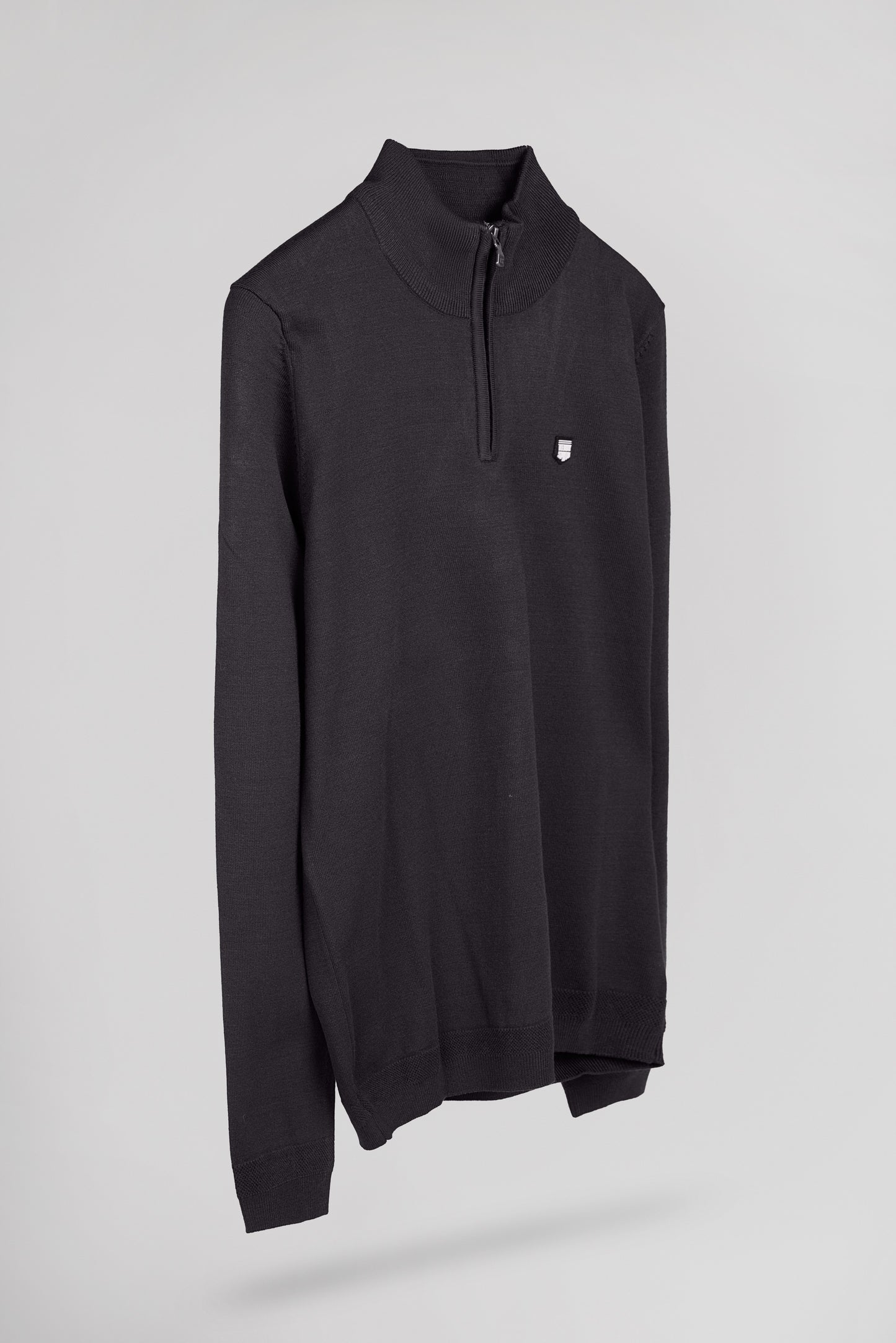 Pull col montant zippé P-MARTY 2 MELANGE BLACK