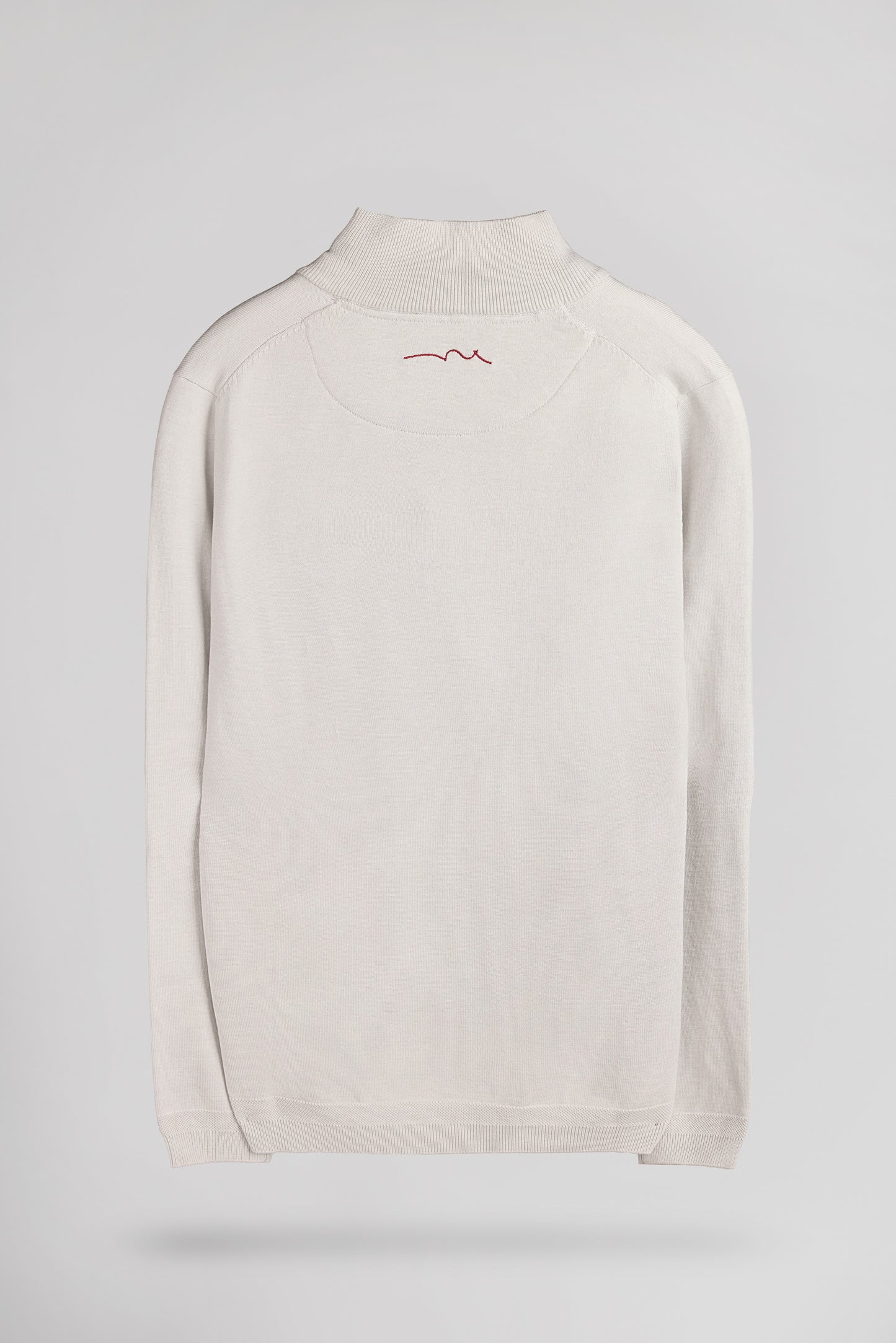 Pull col montant zippé P-MARTY 2 WHITE MELANGE