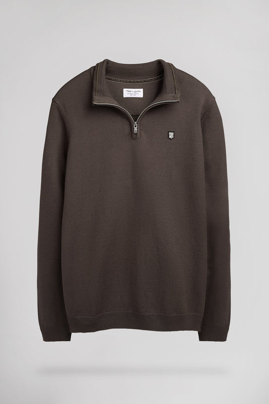 Achat Pull col zippé P-MARTY 2 RAVEN KAKI