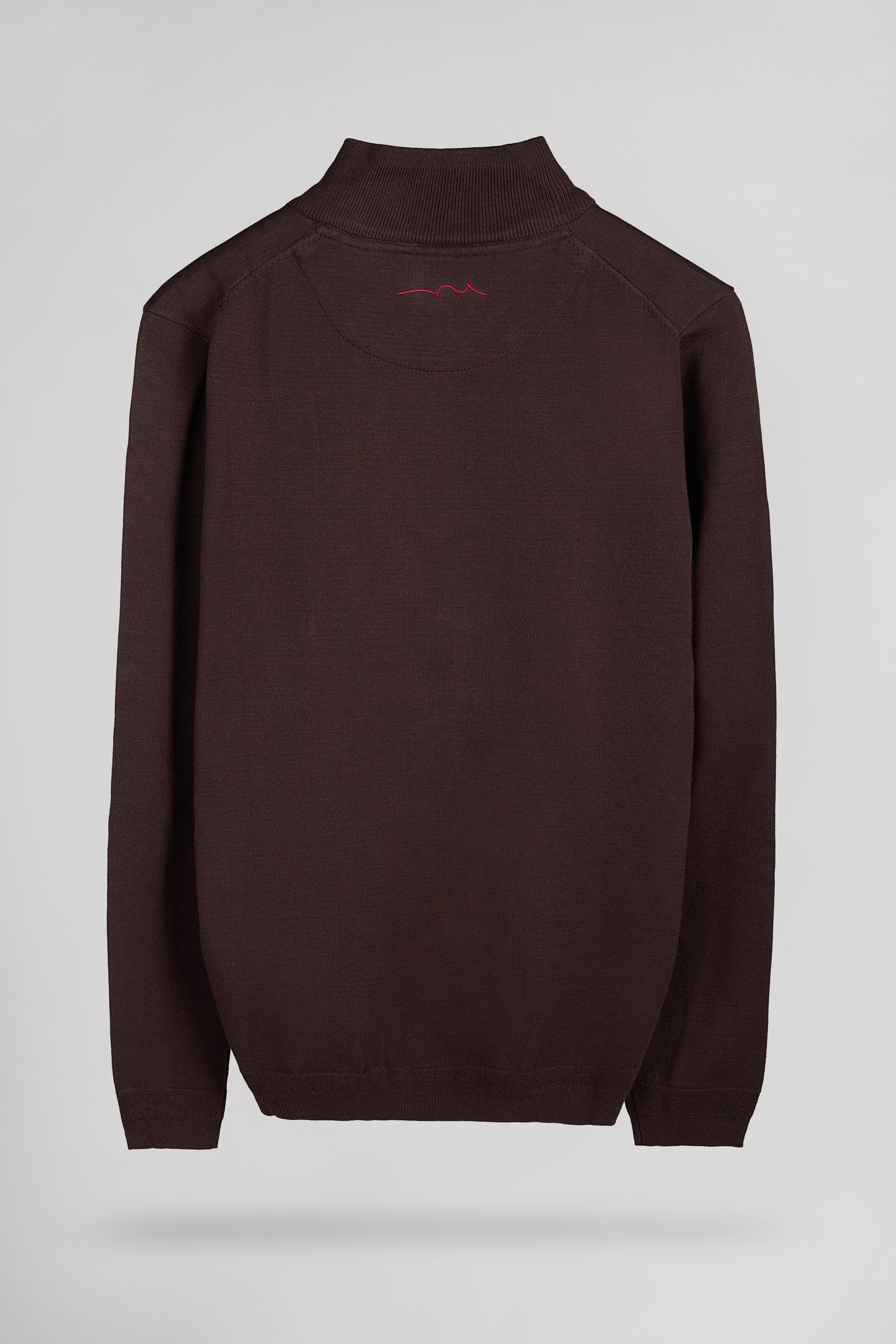 Pull col montant zippé P-MARTY 2 MARRON FONCE