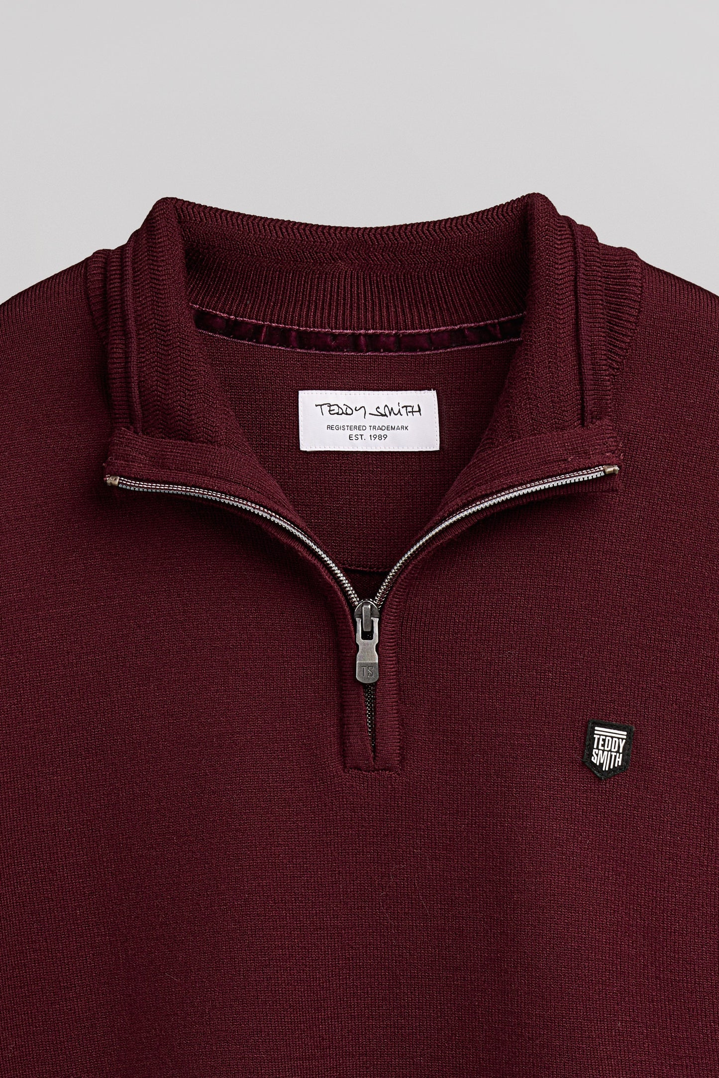 Pull col montant zippé P-MARTY 2 BORDEAUX FONCE