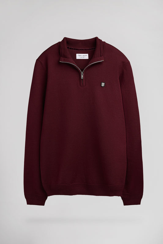 Achat Pull col montant zippé P-MARTY 2 BORDEAUX FONCE