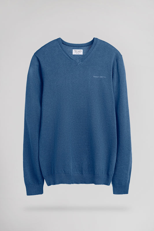 Achat Pull ajusté col V PULSER 3 FADED INDIGO