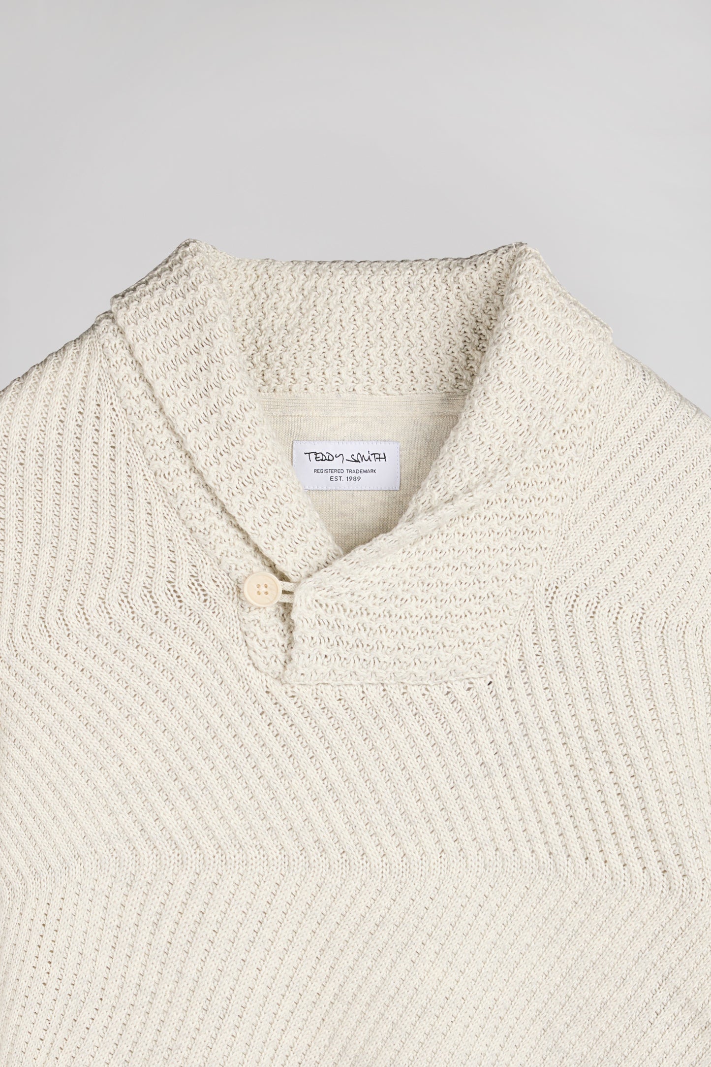 Pull col châle P-ROBIN BLANC IVOIRE CHINE