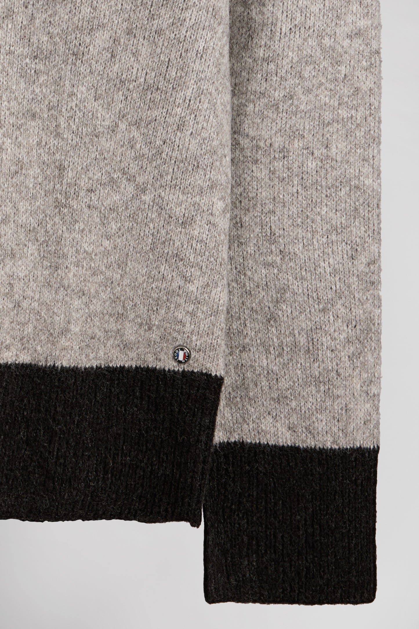 Pull droit col montant P-BACARY MELANGE BLACK