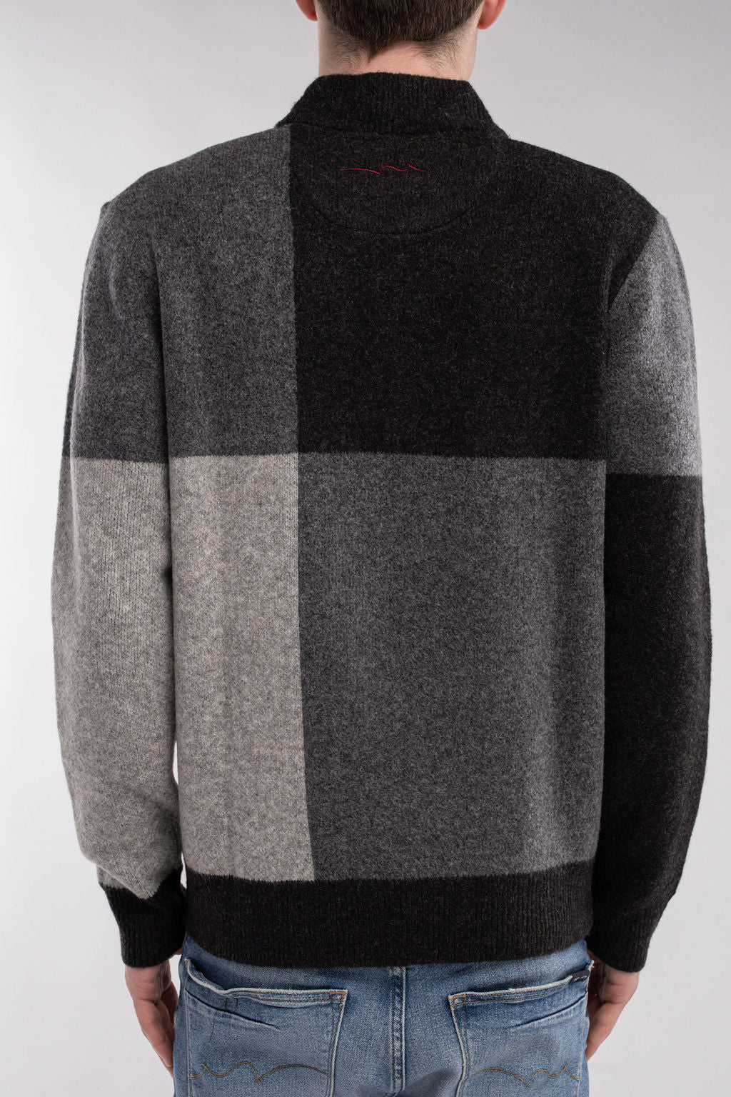 Pull droit col montant P-BACARY MELANGE BLACK