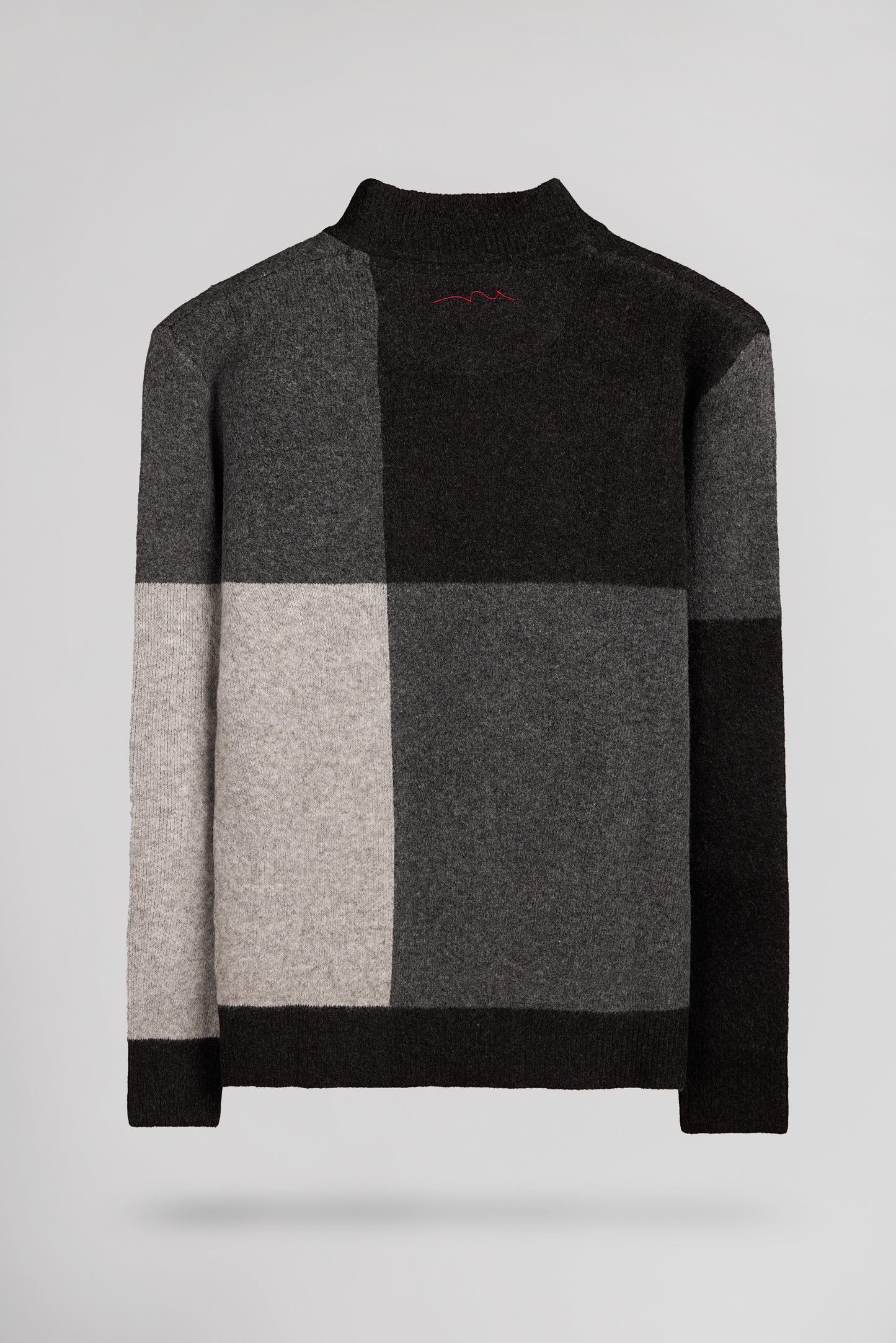 Pull droit col montant P-BACARY MELANGE BLACK