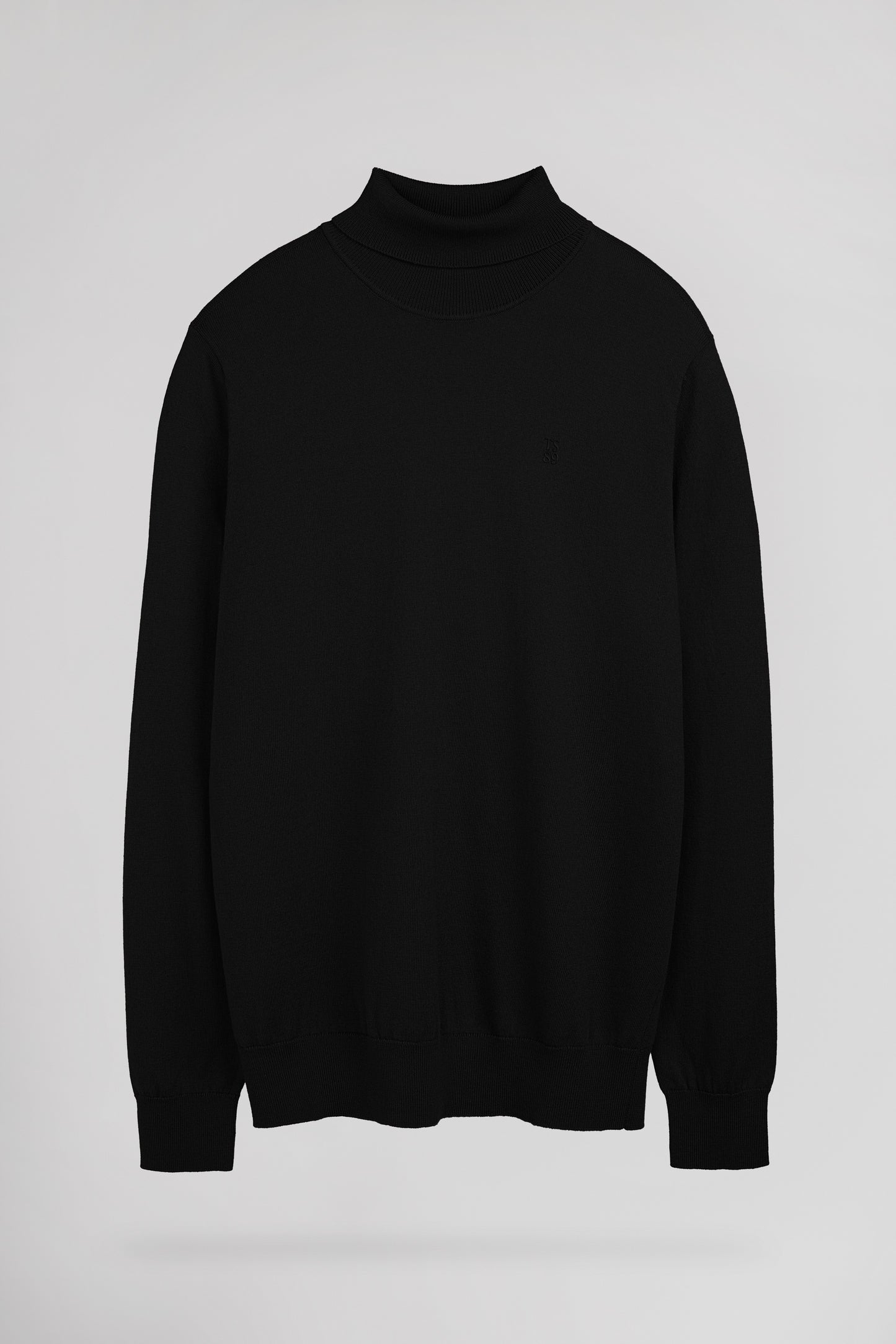 Pull ajusté col roulé P-MARCELLUS NOIR