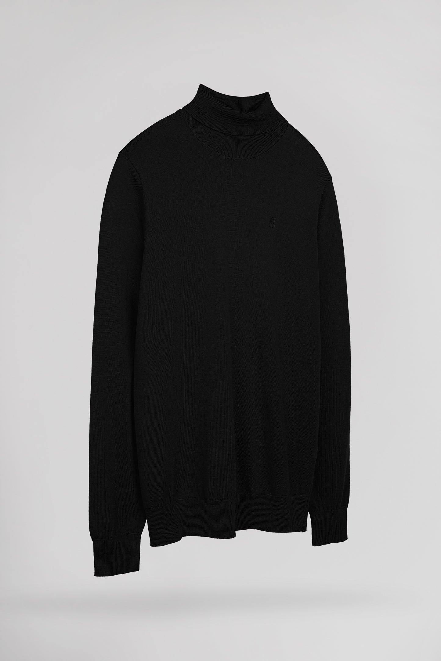Pull ajusté col roulé P-MARCELLUS NOIR