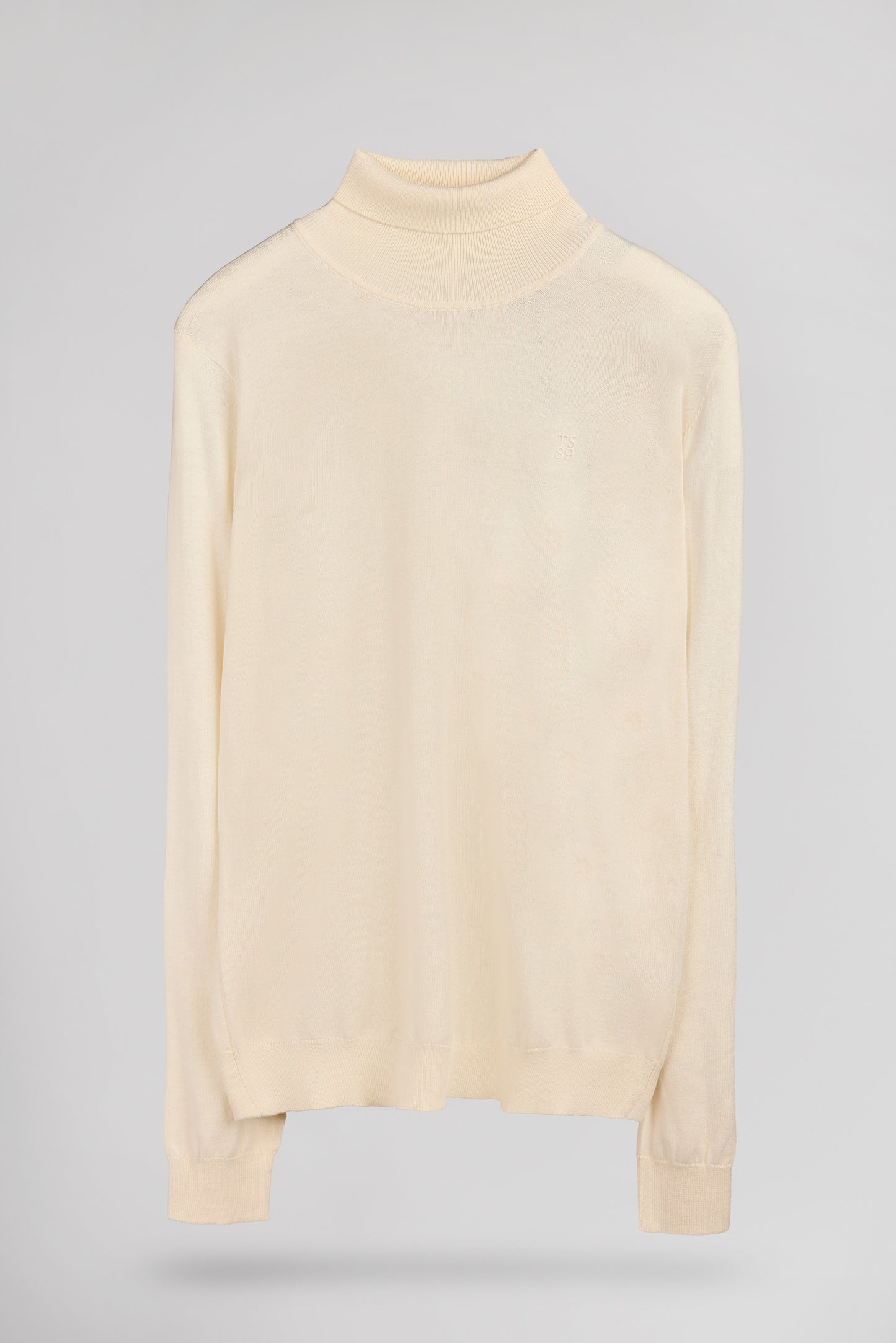 Pull ajusté col roulé P-MARCELLUS CREAM