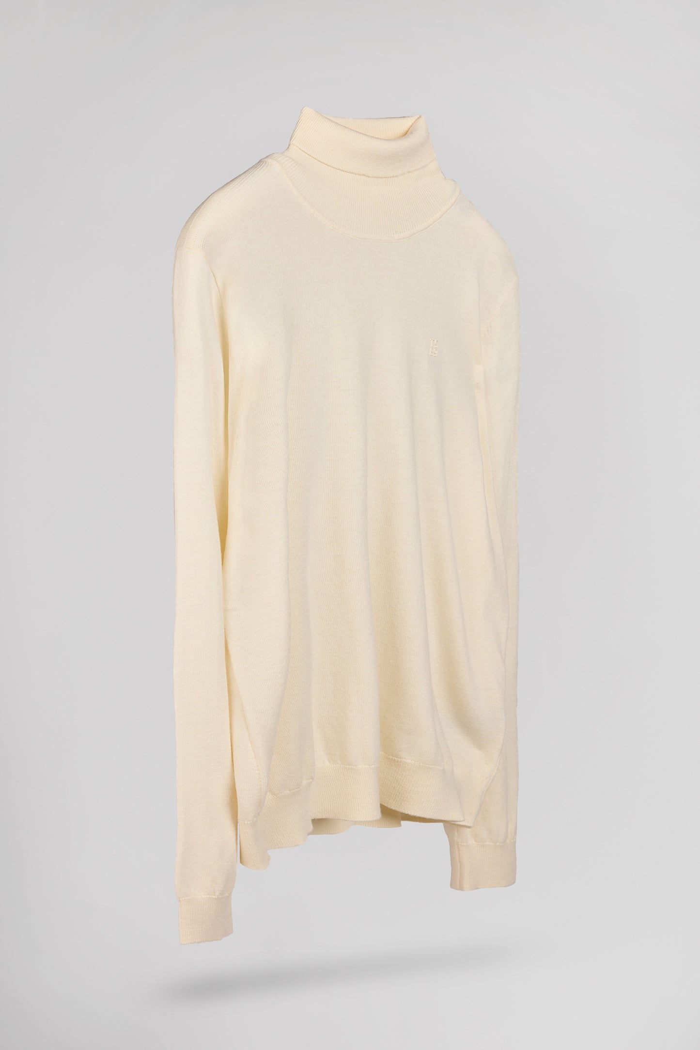 Pull ajusté col roulé P-MARCELLUS CREAM