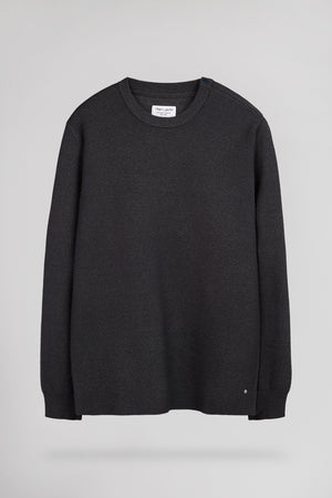 Pull col rond P-DRYSTAN MELANGE BLACK - Teddy Smith