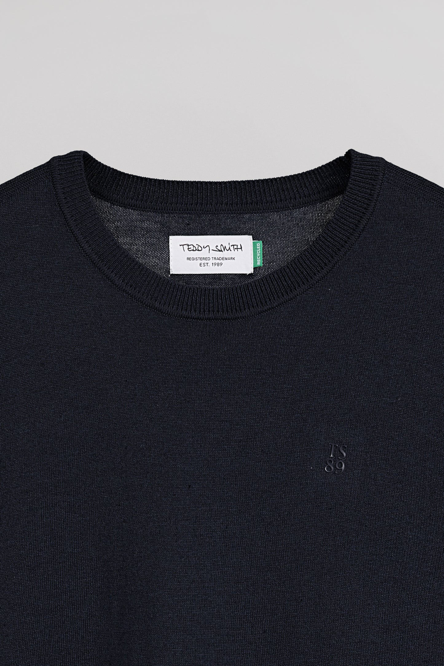 Pull col rond P-MARTINO DARK NAVY CHINE