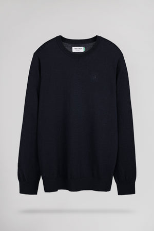 Pull col rond P-MARTINO DARK NAVY CHINE