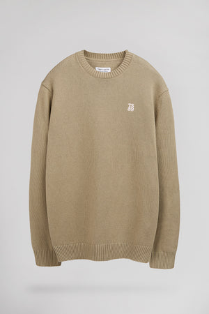 Pull col rond P-JIMMY BLEACH KAKI