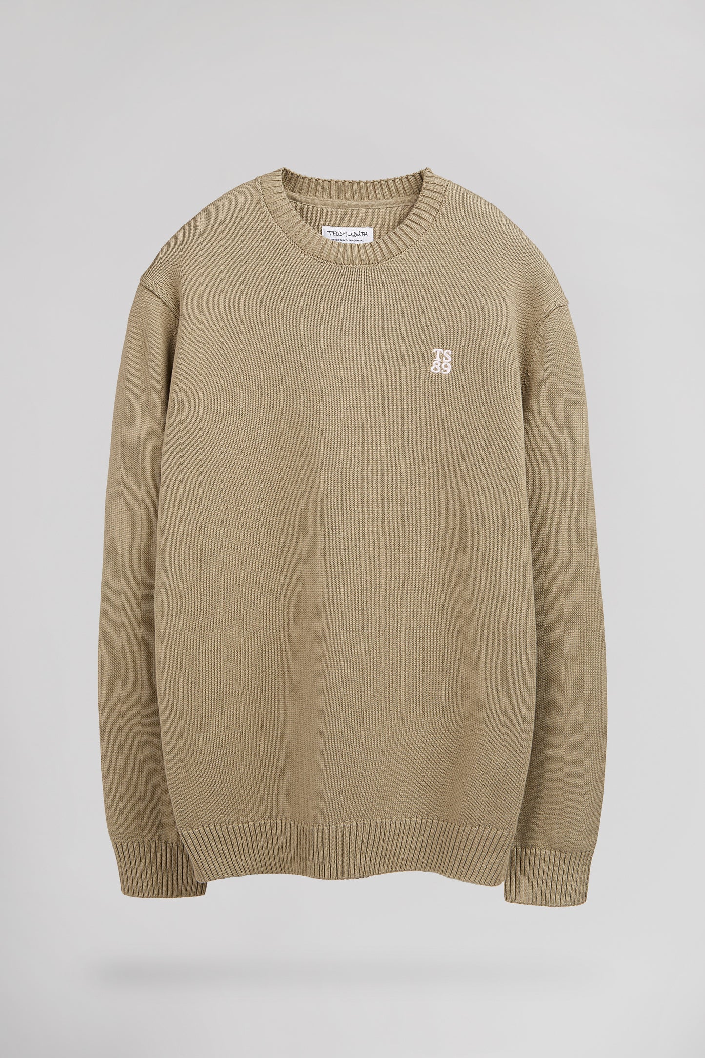 Pull col rond P-JIMMY BLEACH KAKI