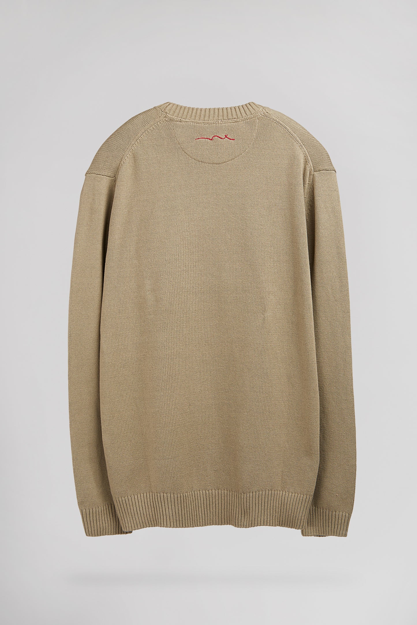 Pull col rond P-JIMMY BLEACH KAKI