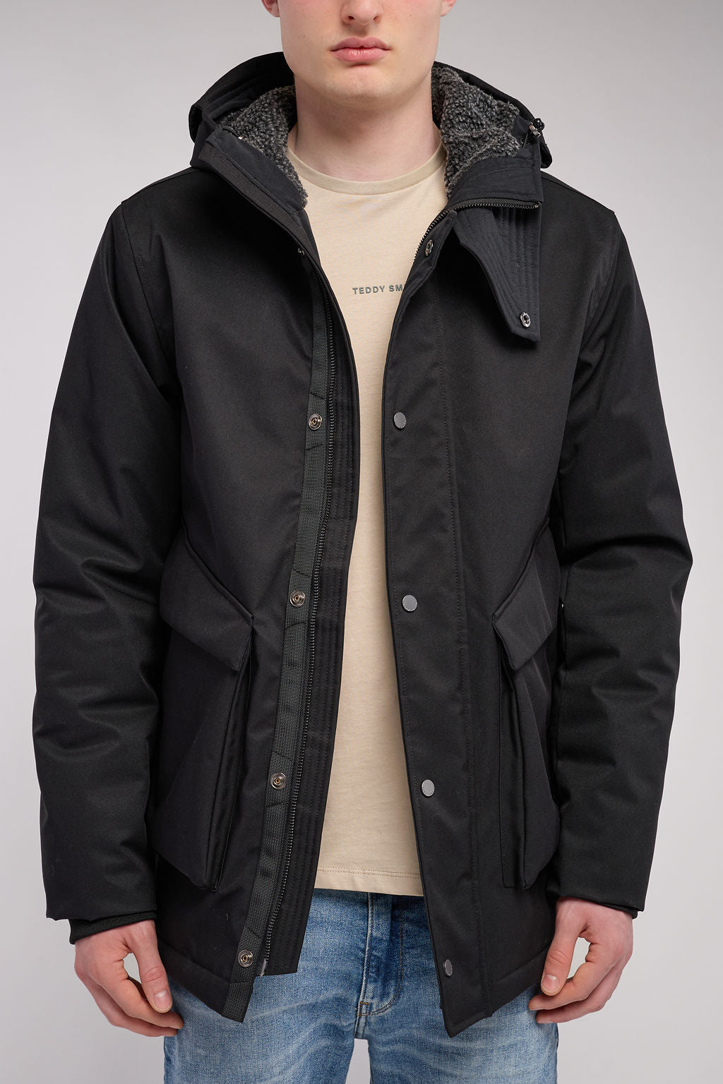 Parka à capuche déperlante P-DONALD NOIR