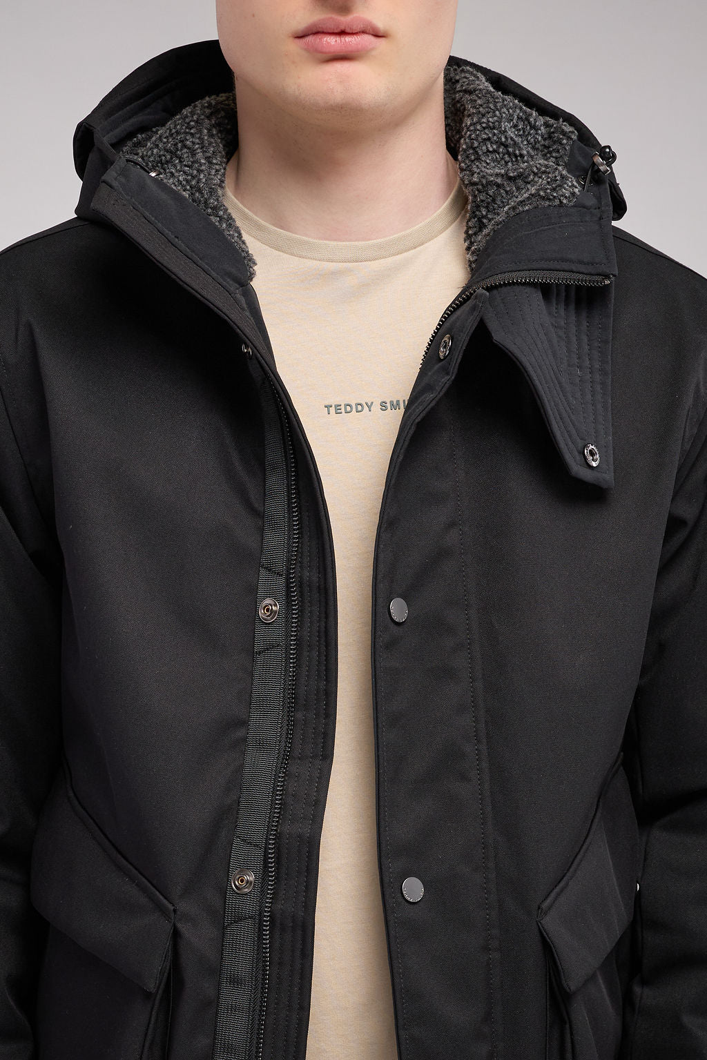 Parka à capuche déperlante P-DONALD NOIR