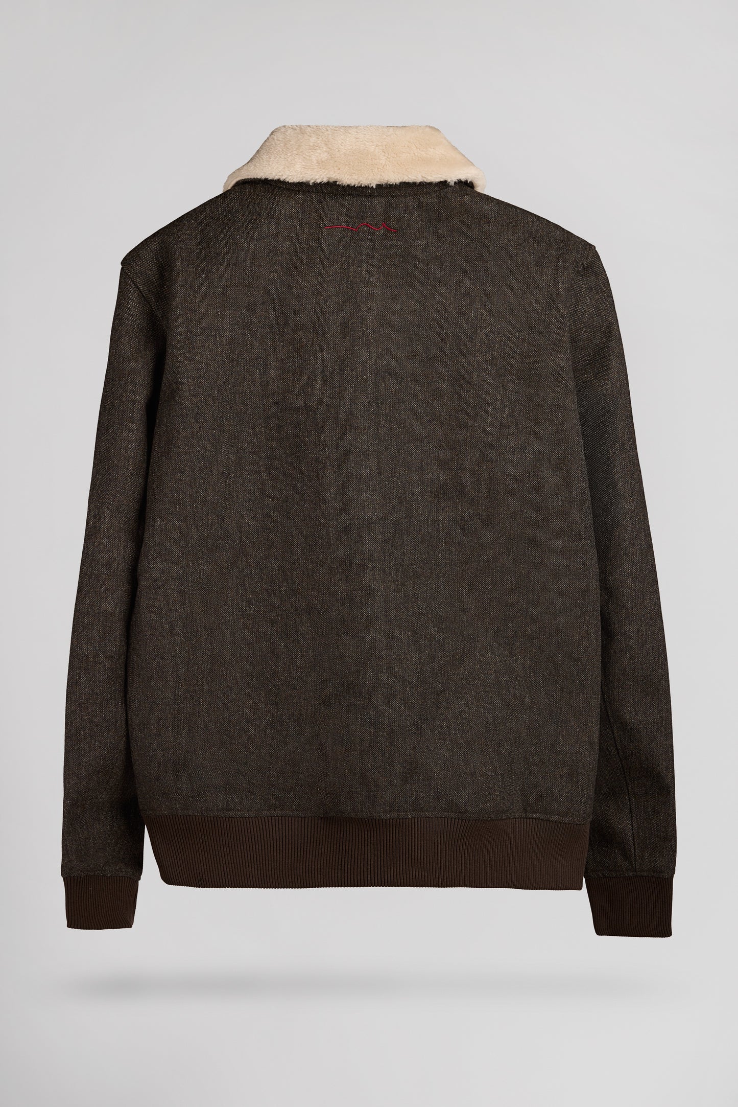 Blouson aviateur en lainage col sherpa B-MARTEN MARRON FONCE