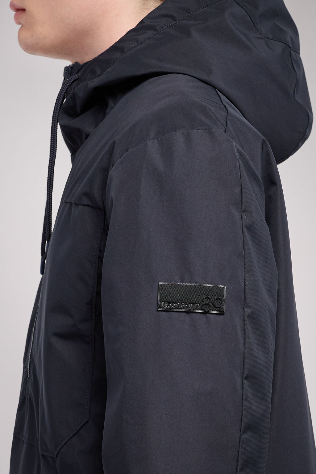 Blouson zippé à capuche déperlant B-OLIVAN DARK NAVY
