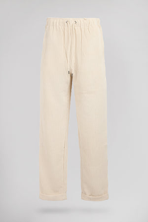 Pantalon décontracté TEDDY VELOURS BEIGE CLAIR