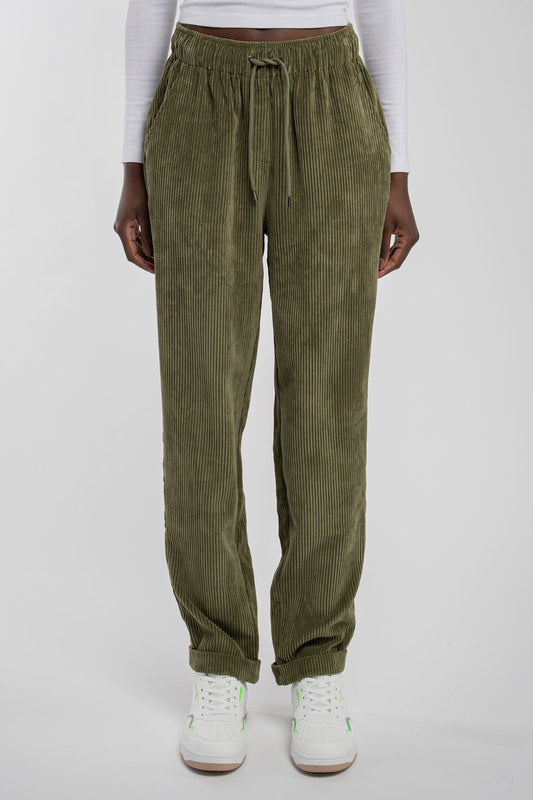 Achat Pantalon décontracté TEDDY VELOURS OLIVE