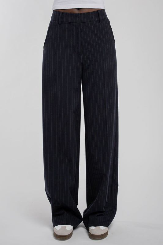 Achat Pantalon large taille haute P-JUSTIN NAVY STRIPES