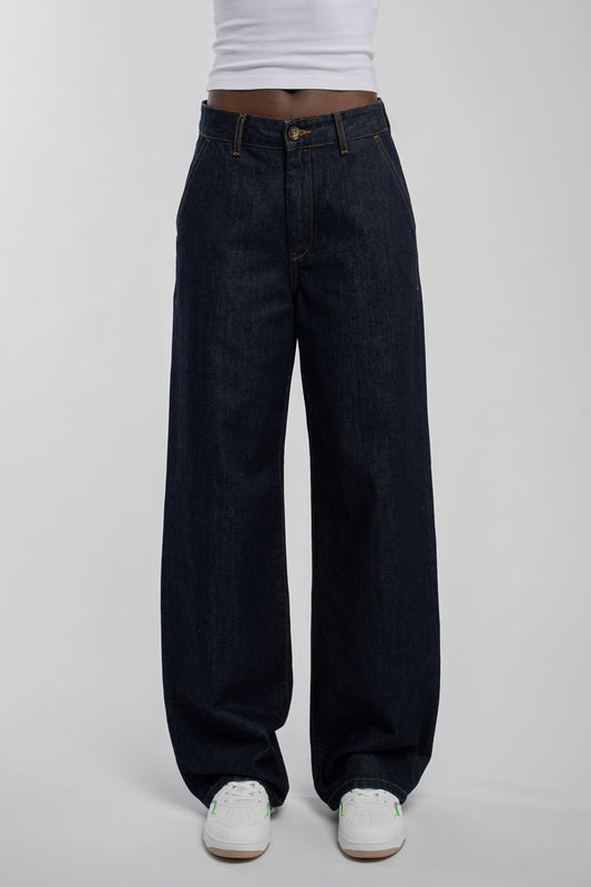 Achat Jean large taille haute P-OSCAR WIDE DARK BLUE