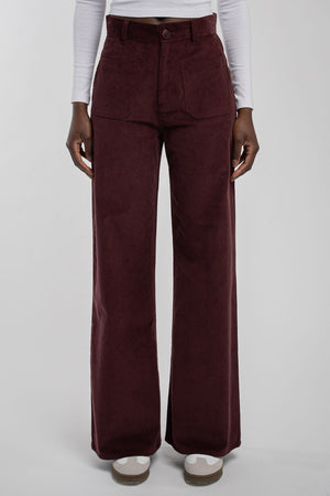 Jean flare taille haute P-JOSEFA 4PP BORDEAUX FONCE